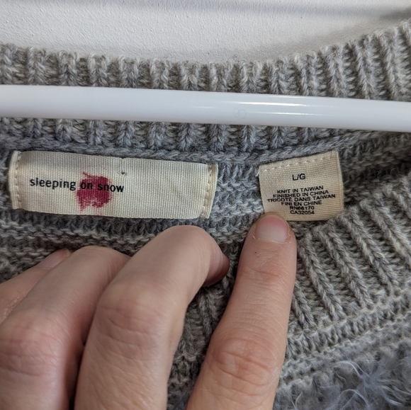 Anthropologie Sleeping on Snow Sweater Long Sleeve Ruffle Fuzzy Wool Blend L - Picture 3 of 7